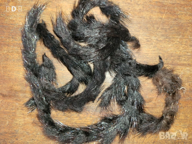 естествена НОРКА плетено яке с качулка - М, снимка 6 - Якета - 53730797