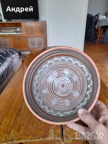 Стара керамична паница #18, снимка 4 - Други ценни предмети - 53342677