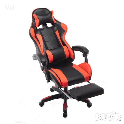 Въртящ се кожен стол за офис и компютърни игри, снимка 4 - Столове - 53224432