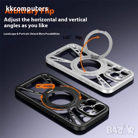 Магнитен Калъф за Xiaomi Redmi Note 15 Pro 5G - PC+Силикон+Метал, Вентилация, Стойка, 2 цвята, снимка 5 - Калъфи, кейсове - 53781140