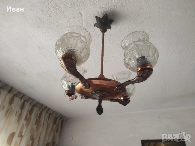 Ретро полилей, снимка 5 - Лампи за таван - 50820862