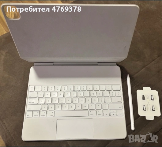 Клавиатура кейс за iPad Pro 12.9 + Apple pencil 2nd gen + 4 накрайника