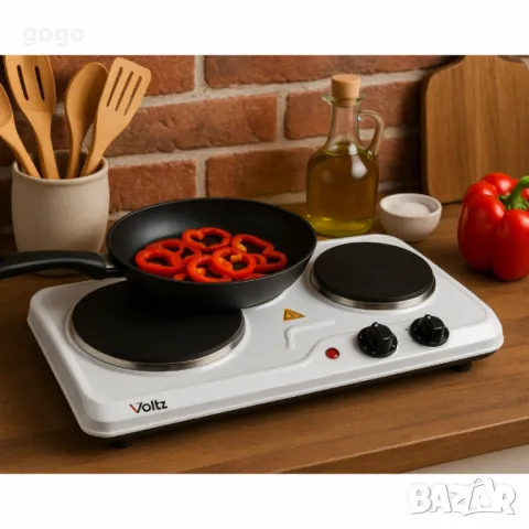 Двоен котлон Voltz OV51445ND, 2500W, Чугунени плочи Ø155мм. и 185мм., снимка 5 - Котлони - 50260125