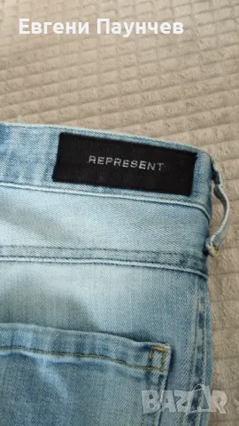 Represent мъжки skinny накъсани дънки размер 30сини , снимка 3 - Дънки - 49659025