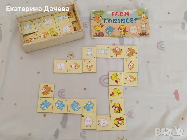 Продавам дървена игра домино, снимка 1 - Образователни игри - 47201646