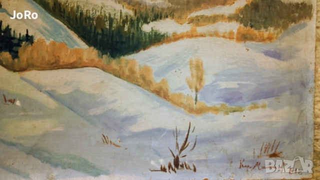 Кирил Матеев - "Планински пейзаж" 1961г., снимка 6 - Картини - 53557039