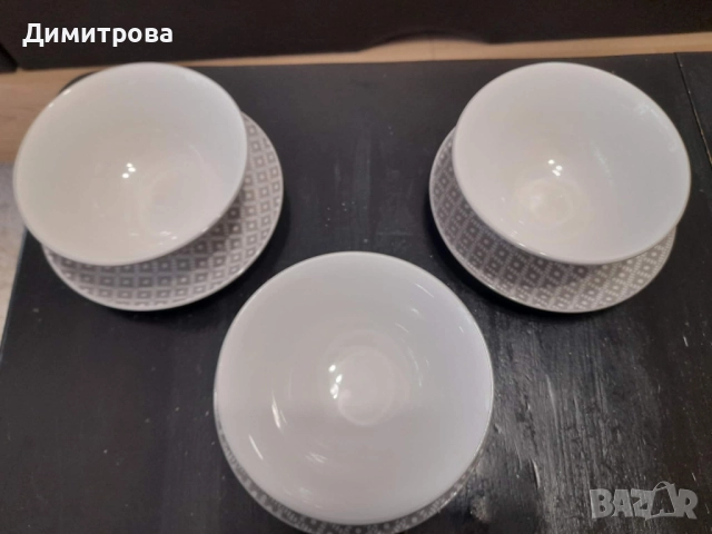 Нов порцеланов комплект за сервиране купи и чинии, снимка 3 - Сервизи - 52909977