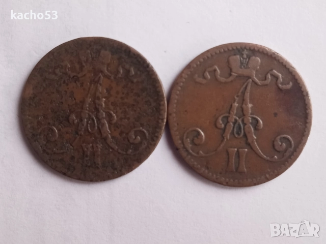 5 пенита 1865,1866 г. Русия за Финландия, снимка 2 - Нумизматика и бонистика - 52502341