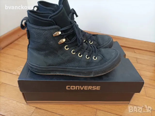 Високи дамски кожени кецове Converse, снимка 1 - Кецове - 48091336