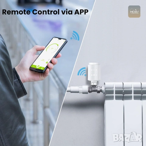 Moes, термо глава, сензор за врата/прозорец, термометър/хигрометър НОВ, снимка 9 - Радиатори - 53376111