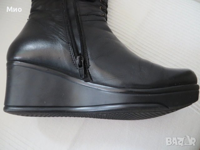 Черни боти от естествена кожа, номер 39, снимка 6 - Дамски боти - 53927002