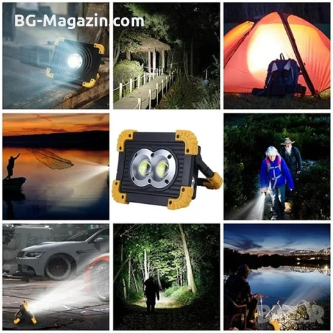 Мощна акумулаторна преносима къмпинг лампа осветление LED фенер за лов риболов палатка туризъм силна, снимка 4 - Къмпинг осветление - 51016984