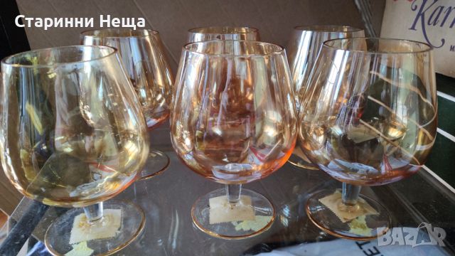 стар български кристал стари кристални чаши вино коняк ром бренди  , снимка 6 - Антикварни и старинни предмети - 45209234