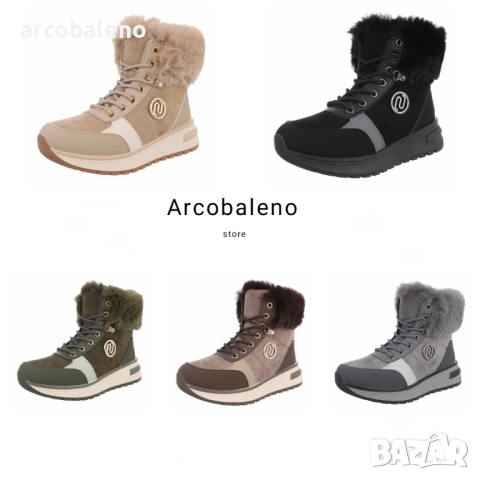 Дамски зимни боти до глезена с връзки, 5цвята 