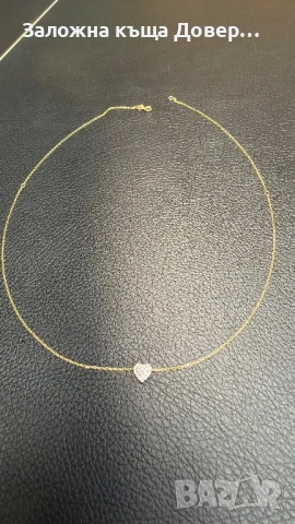 Ново Фино колие сърце с кубични циркони от жълто злато 14К чисто ново gold 585, снимка 9 - Колиета, медальони, синджири - 53625267