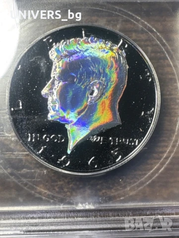 1965 Silver Kennedy half dollar(RUTHENIUM & HOLO)1 от 500 !!!, снимка 5 - Нумизматика и бонистика - 50961890