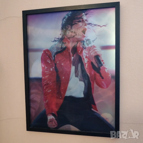 Рамкиран 3D плакат, картина на Майкъл Джексън. 
