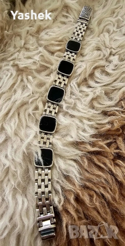 Продавам поръчкова сребърна гривна с черен Оникс, снимка 8 - Гривни - 54210868