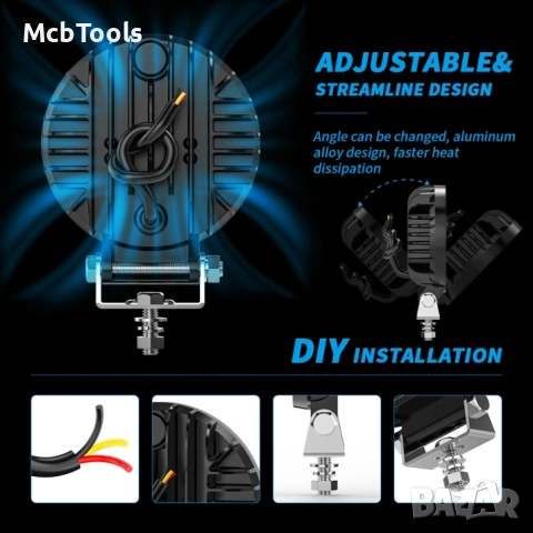 Диоден халоген LED с бяла светлина и жълт габарит 12/24V T776, снимка 3 - Аксесоари и консумативи - 54180775