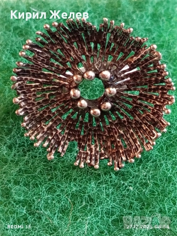 Дизайнерски сребърен пръстен стилизирано цвете Арт бижу майсторска изработка 10678