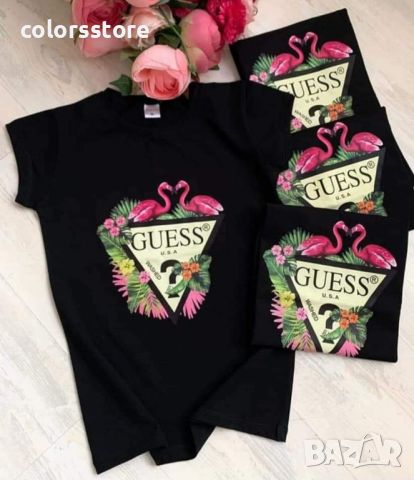 Черна тениска Guess-VL144pe, снимка 1 - Тениски - 46281399