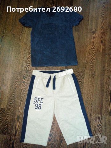  къси панталонки+тениска-170см., снимка 1 - Детски комплекти - 46218410