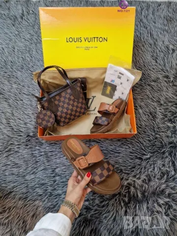 дамски чехли и чанта louis vuitton , снимка 8 - Чанти - 46936135