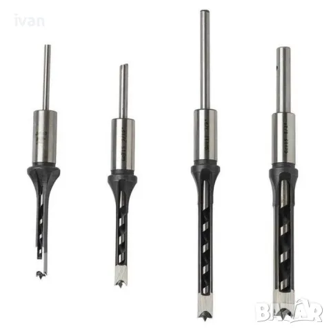 намаление комплект 5 размера Длето кухо със свредло за квадратни отвори , , снимка 3 - Други инструменти - 50302998