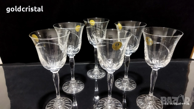 кристални чаши за вино , снимка 7 - Антикварни и старинни предмети - 23518686