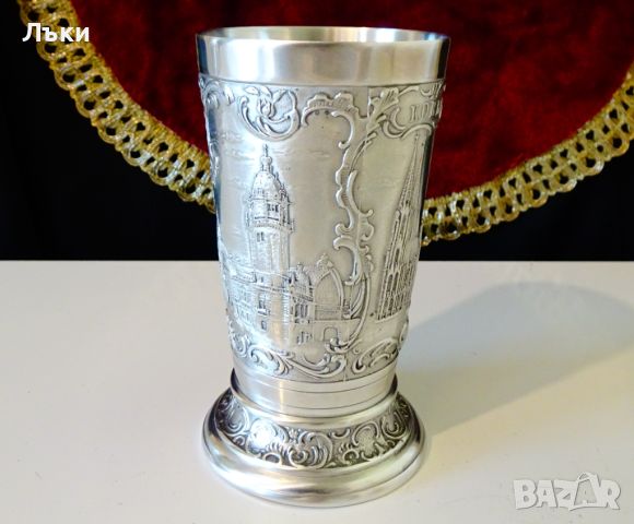 Чаша от калай с изображения от Кьолн. , снимка 2 - Антикварни и старинни предмети - 45204470