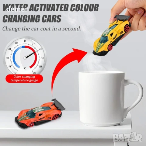 LEBKFT 4 бр. колички със смяна на цвят, активирани с вода, снимка 4 - Коли, камиони, мотори, писти - 53934103