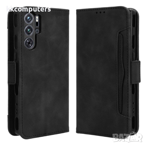 Калъф с протектор за ZTE nubia Red Magic 9 Pro / 9 Pro+ 5G – кожен портфейл калъф със слот за карти,