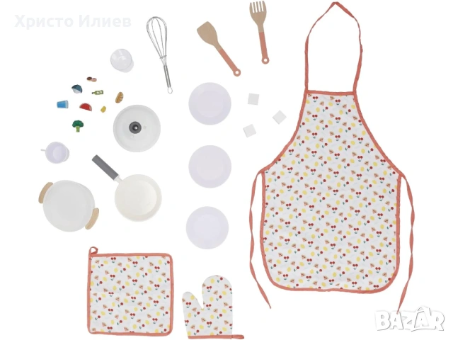 Детска Дървена Кухня Малкия Готвач Звуци Светлини Аксесоари, снимка 14 - Играчки за стая - 53793275