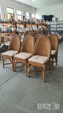 ратанов стол внос от Европа, снимка 5 - Столове - 50700032