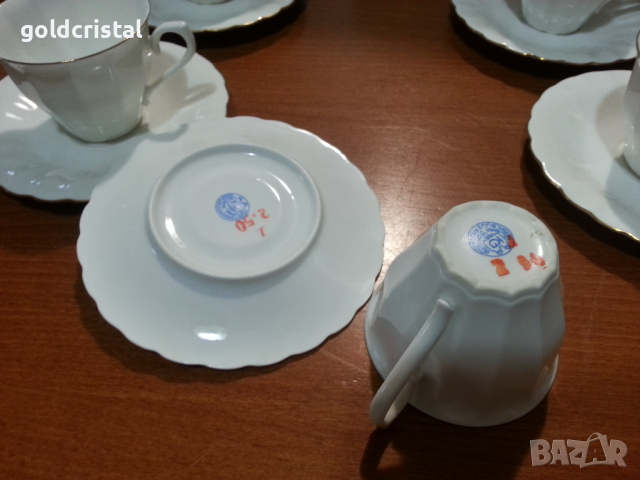 Български костен порцелан Бононя чаши за кафе , снимка 2 - Антикварни и старинни предмети - 45039963