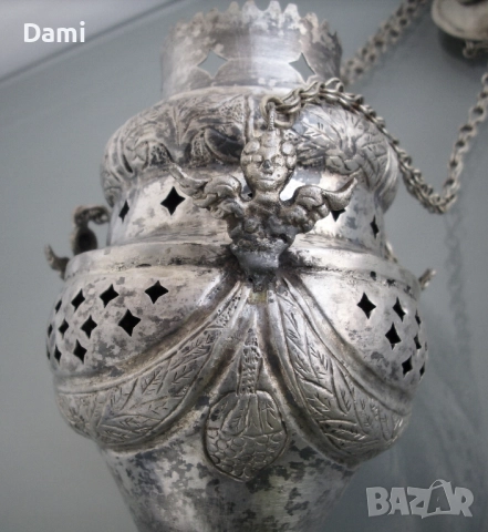 Старинно кандило сребро 19 век, снимка 10 - Антикварни и старинни предмети - 52948623