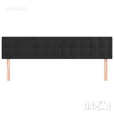 vidaXL Горни табли за легло, 2 бр, черни, 80x5x78/88 см кадифе(SKU:346492), снимка 3 - Спални и легла - 49135549