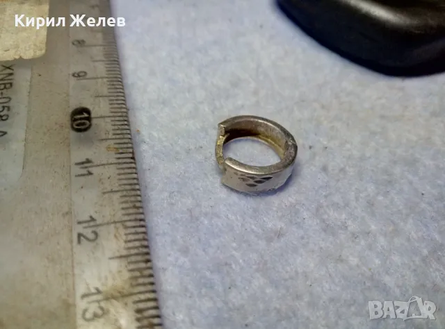 СТАРА КЛАСИЧЕСКИ ВИНТИДЖ АРТ МОДЕЛ СРЕБЪРНА ОБЕЦА СРЕБРО 925 РЪЧНА ИЗРАБОТКА с ОРНАМЕНТИКА 47550, снимка 2 - Обеци - 49733011