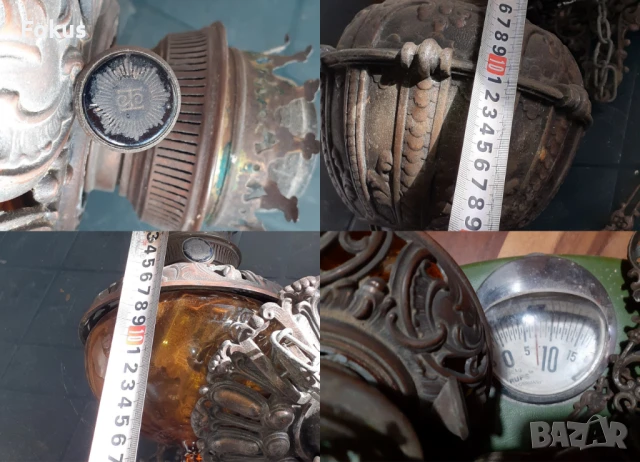 Страхотен чугунен полилей абажур на газ, снимка 7 - Антикварни и старинни предмети - 50863159