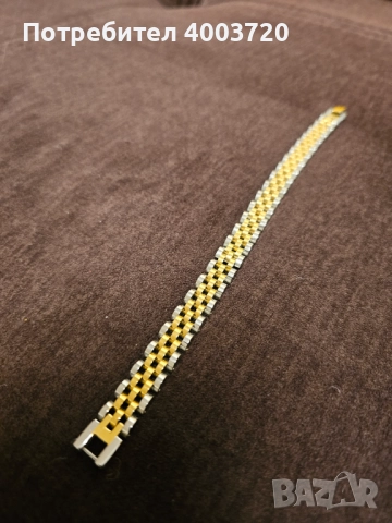 Унисекс гривна Ролекс плетка златна визия, снимка 5 - Гривни - 51858696