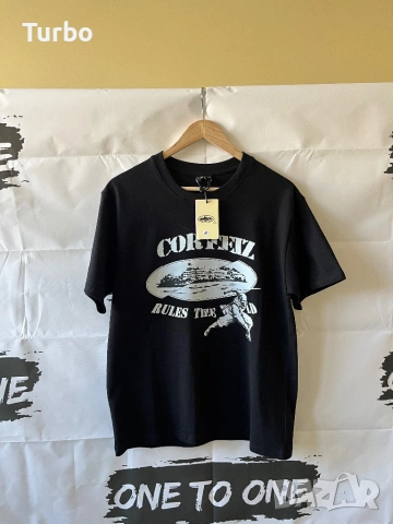 Corteiz черна тениска, снимка 5 - Тениски - 53850316
