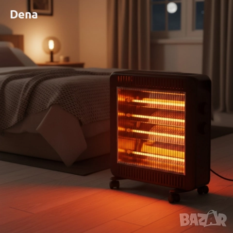 Кварцова печка 2200W с 4 тръби – бързо отопление и нисък разход