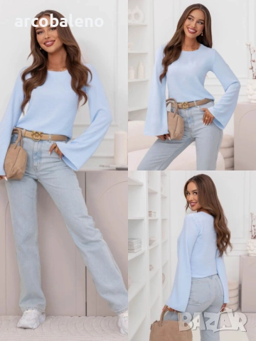 Дамска блуза с широки ръкави Geradine, 5цвята , снимка 18 - Блузи с дълъг ръкав и пуловери - 53860984