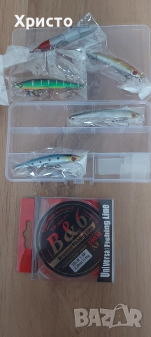 Оферта! Подаръчен к-т от 10бр воблери за спининг риболов +12бр клатушки блесни +плетено влакно , снимка 3 - Въдици - 52717373