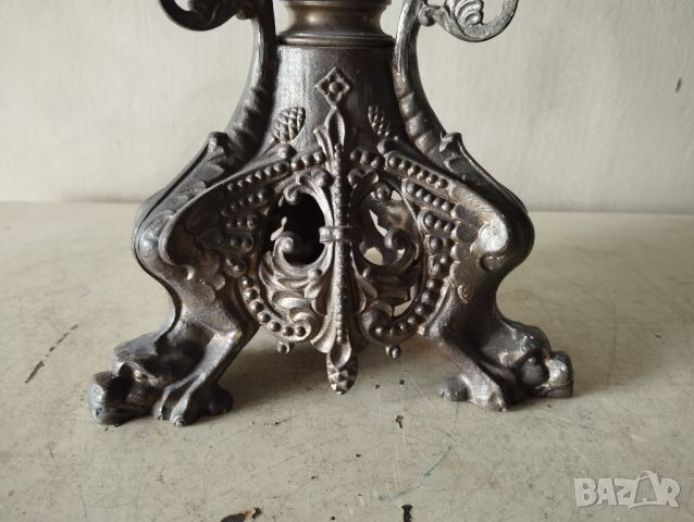 Стар бароков свещник, снимка 2 - Други ценни предмети - 45280398