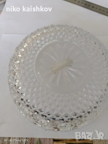Кристална чешка купа Бохемия с размери 20/ 7 см, снимка 2 - Други - 53139559