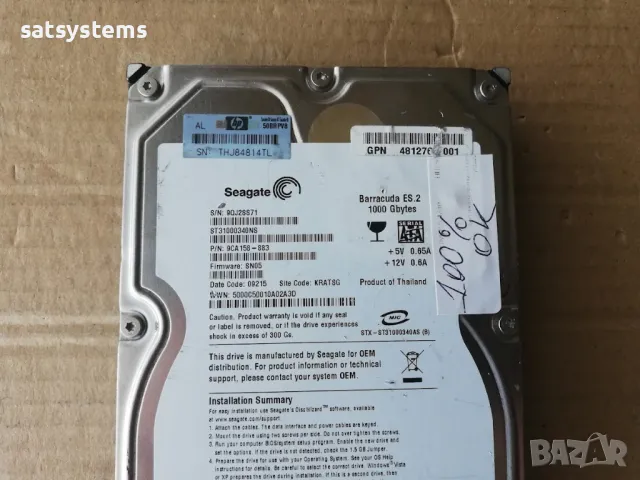 Хард диск Seagate Barracuda ES.2 1000GB ST31000340NS SATA 3.0Gb/s, снимка 2 - Твърди дискове - 47972482