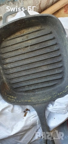 чугунен оребрен тиган 