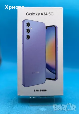 НОВ!!! Samsung Galaxy A34, 128GB, 6GB RAM, 5G, Light Violet, снимка 2 - Samsung - 47275820