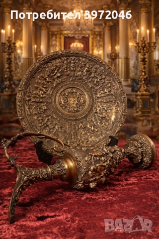 Бронзова кана и масивен поднос , снимка 2 - Антикварни и старинни предмети - 53922316